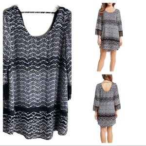 Karen Kane Fringe Sleeve Tunic Dress XL